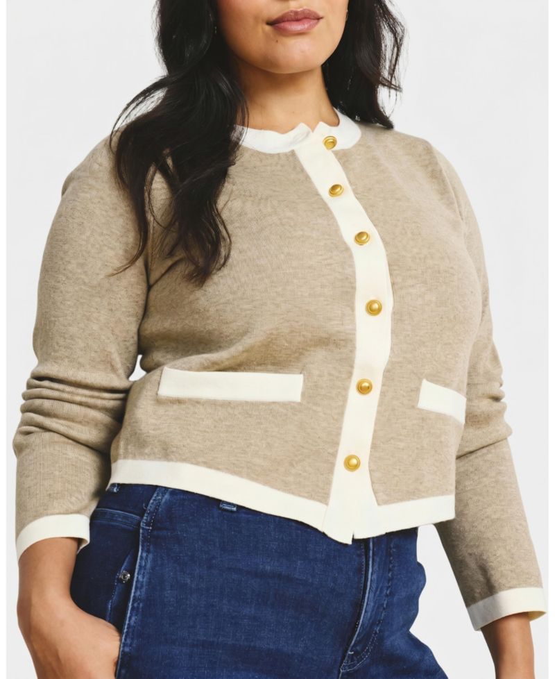 Plus Size Gabrielle Button Front Cardigan