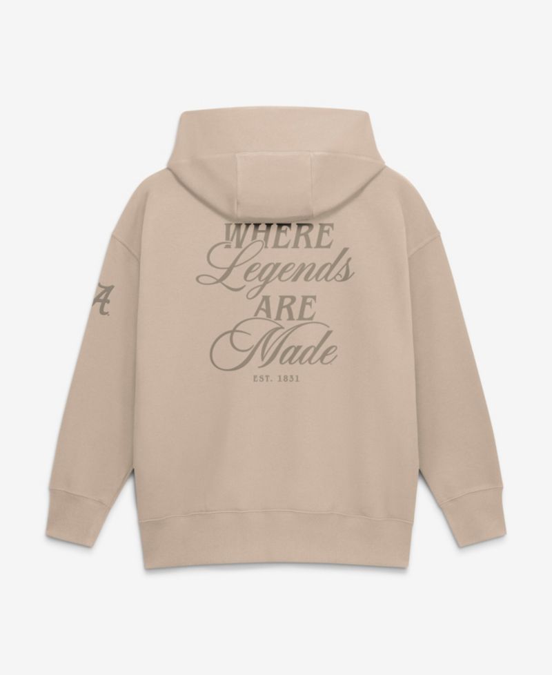 Women's Tan Alabama Crimson Tide Neutral Stance Phoenix Fleece Oversized Hoodie