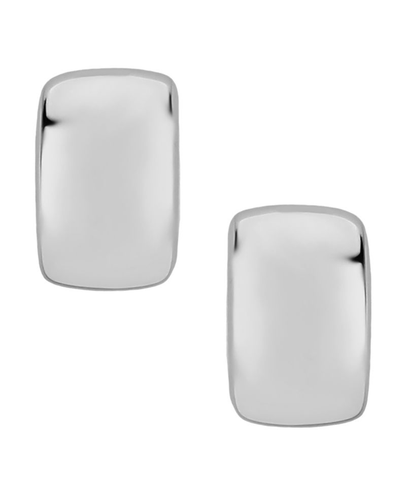 Modern Rectangle Stud Earrings Set in 14k Yellow Gold