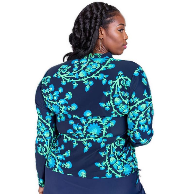Plus Size Half-Zip Nora Swim Top