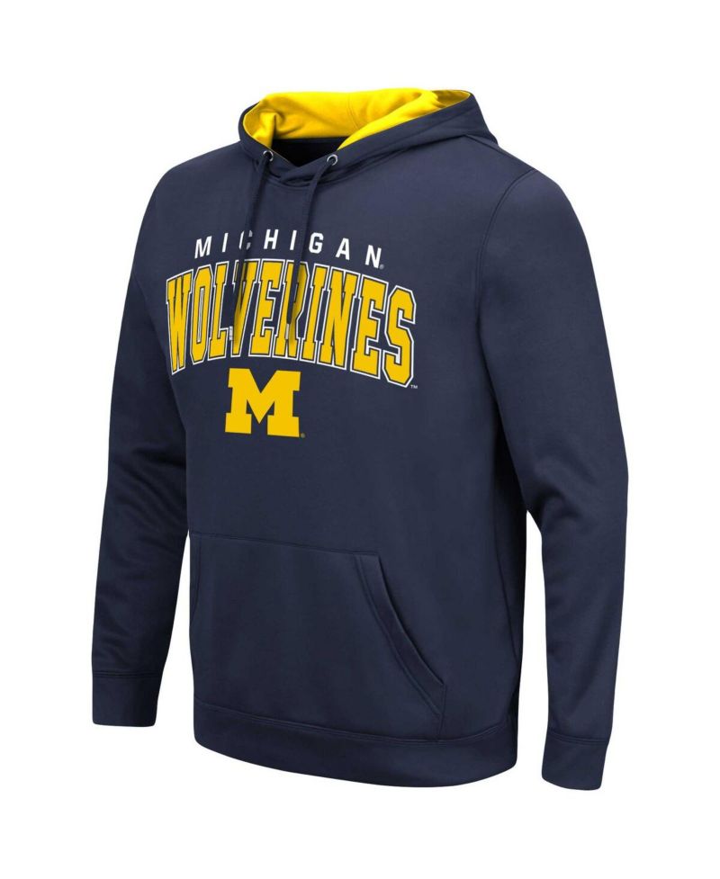 Men's Navy Michigan Wolverines Resistance Pullover Hoodie