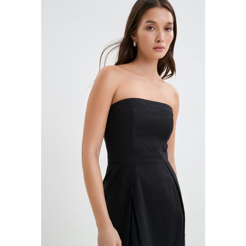 Women's Candice Strapless Belted Linen Mini Dress with Boning