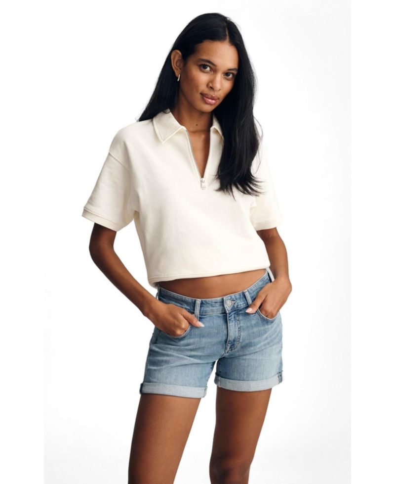 Women's Mavi's Julia Mid Rise Relaxed Short In Lt Brushed Flex Blue