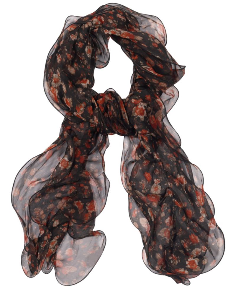 Floral Ruffle Scarf