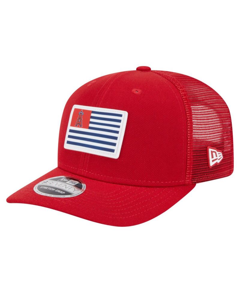 Men's Red Los Angeles Angels Flag 9SEVENTY Stretch-Snap Hat