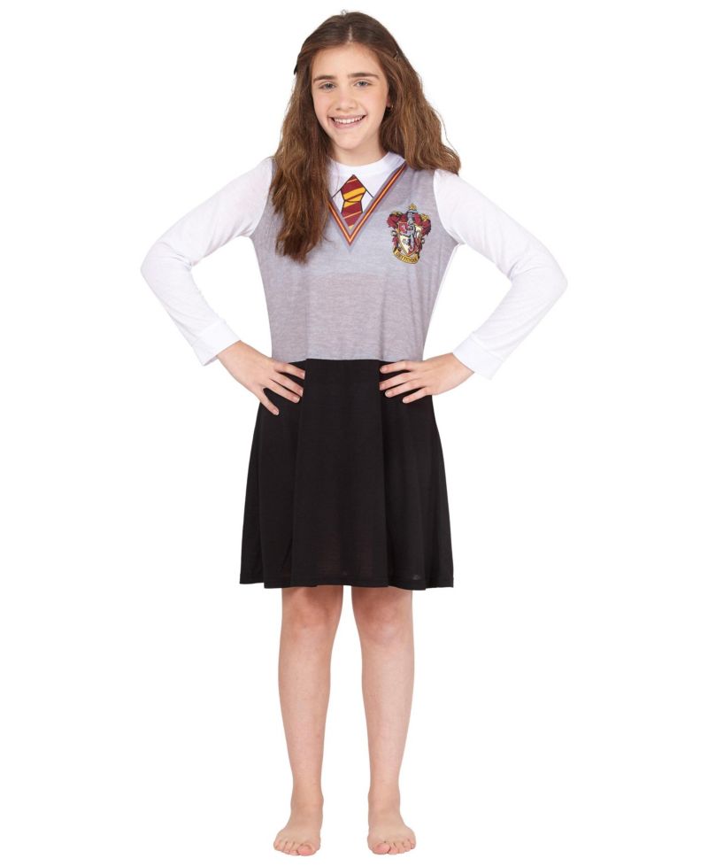 Girls' Hermione Gryffindor Uniform Kids Long-Sleeve Nightgown Pajama