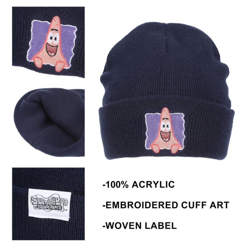 Men's Patrick Embroidery Acrylic Knit Standard Cuff Beanie