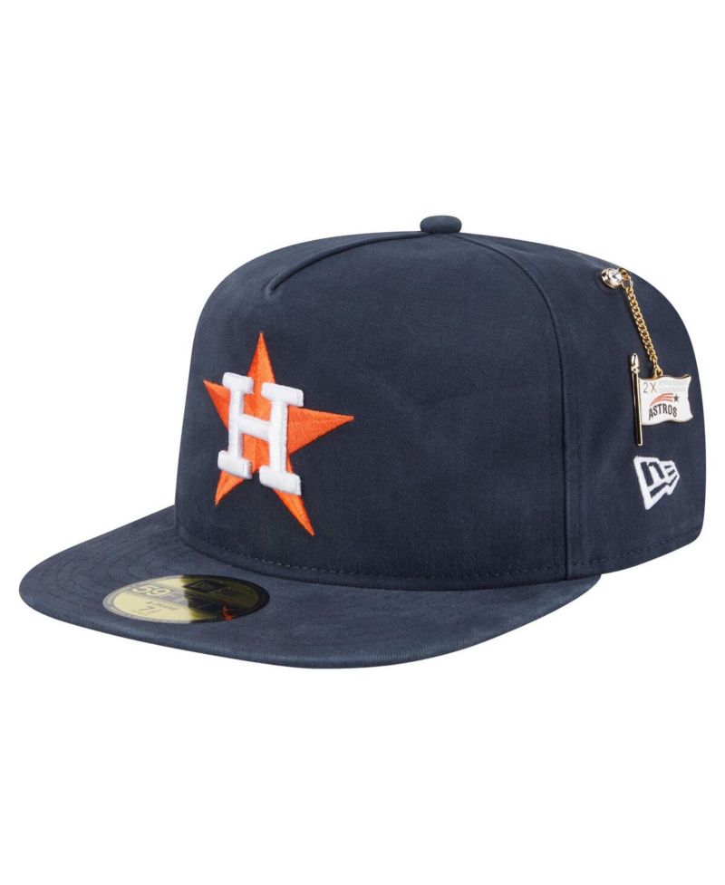 Men's Navy Houston Astros Championship Side Flag A-Frame 59FIFTY Fitted Hat