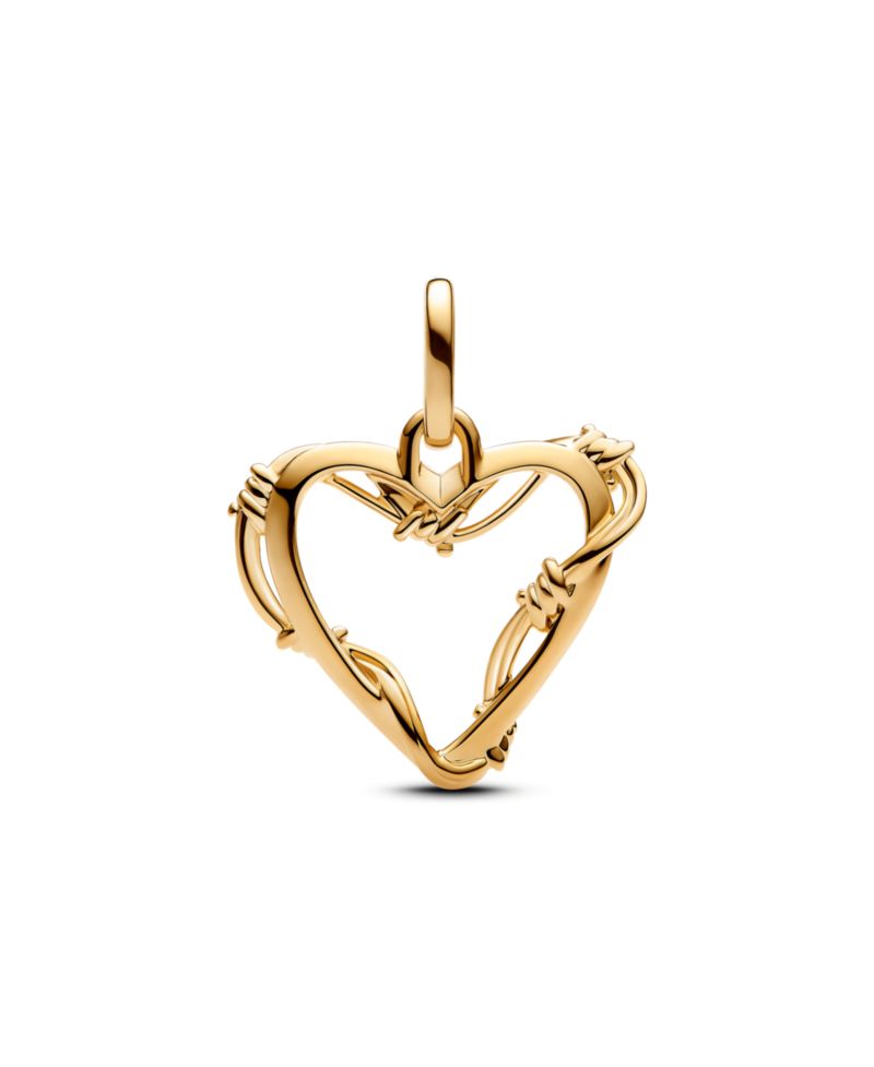 14K Gold Plated Wire Heart Dangle Charms