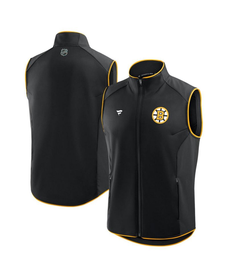 Men's Black Boston Bruins Authentic Pro Rink Full-Zip Vest