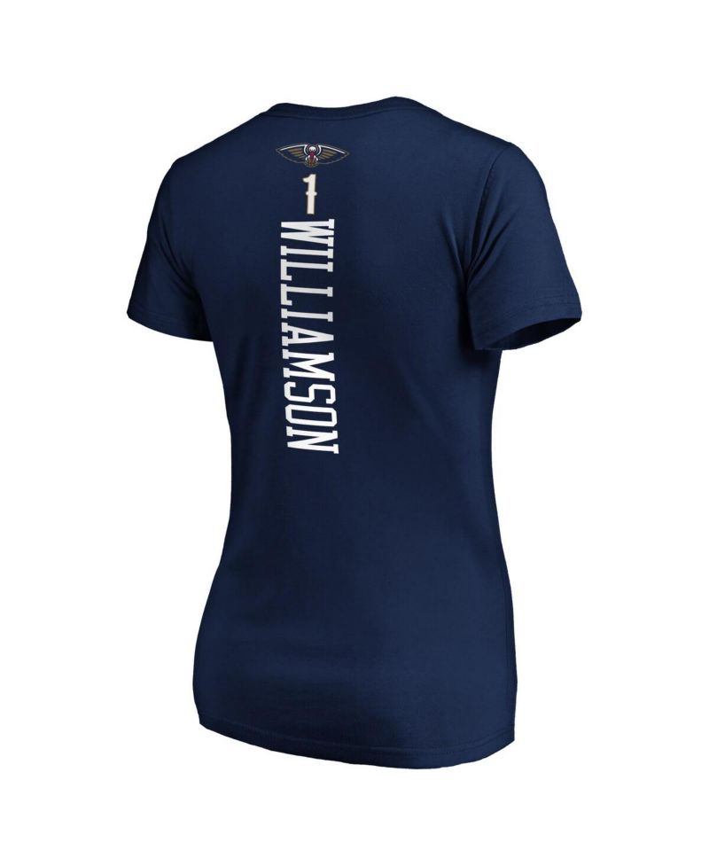 Women's Zion Williamson Navy New Orleans Pelicans 2019 Nba Draft Playmaker Name & Number V-Neck T-Shirt