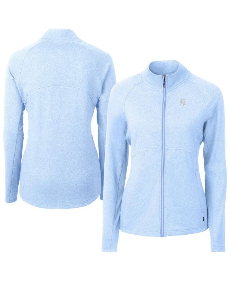 Women's Heather Powder Blue Detroit Tigers Raglan Adapt Eco Knit Heather Full-Zip Jacket