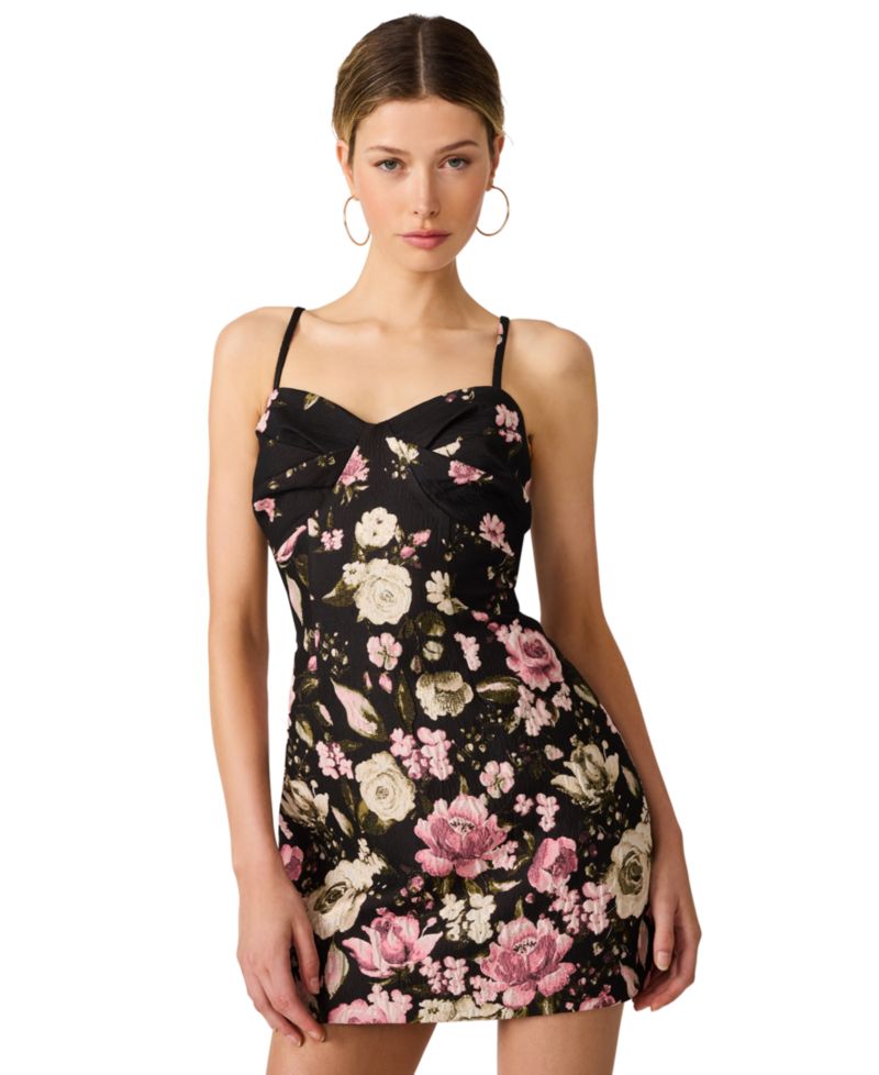 Women's Sweetheart Mini Floral-Print Fit & Flare Dress