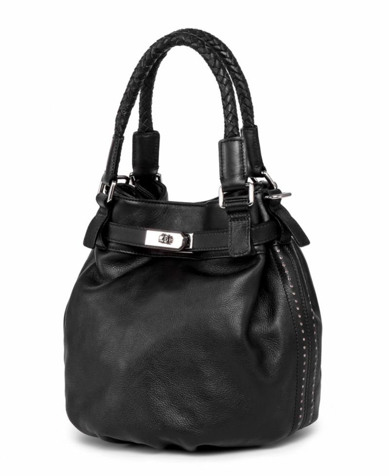 Pumpkin Small Leather Crossbody Bucket Bag