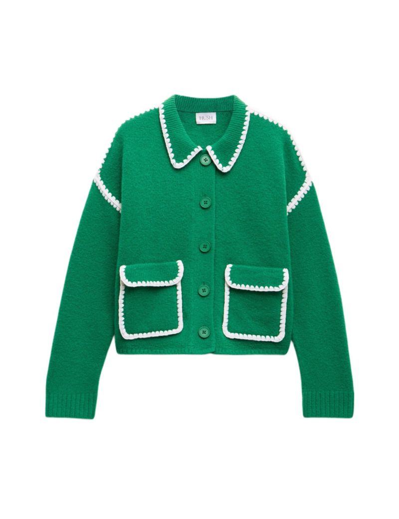 Women's Wool Blend Whipstitch Trim Shirt Jacket