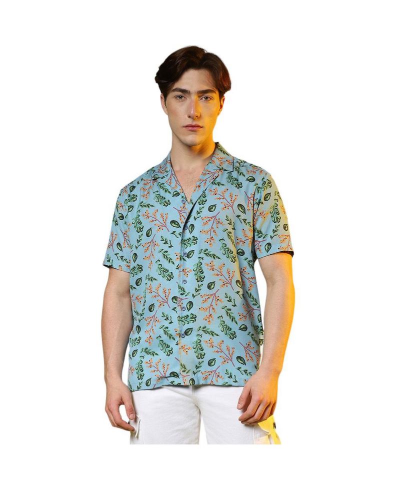 Men's Sky Blue Foliage Shirt