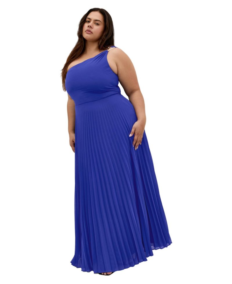 Plus Size Eloura One Shoulder Pleat Maxi Dress