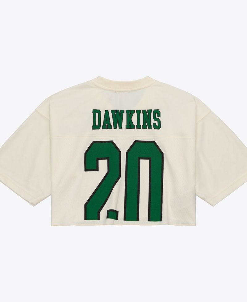 Women's Brian Dawkins Cream Philadelphia Eagles Retired Player Cropped Fashion Jersey