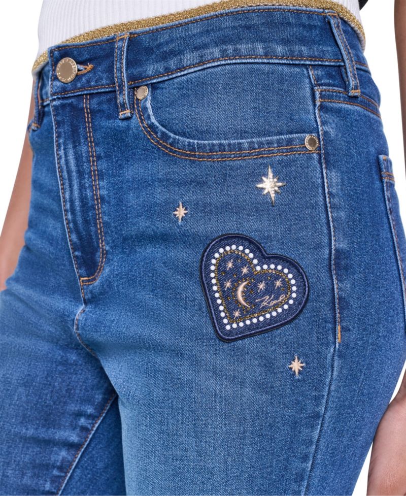 Petite Mid-Rise Charm Detail Pants