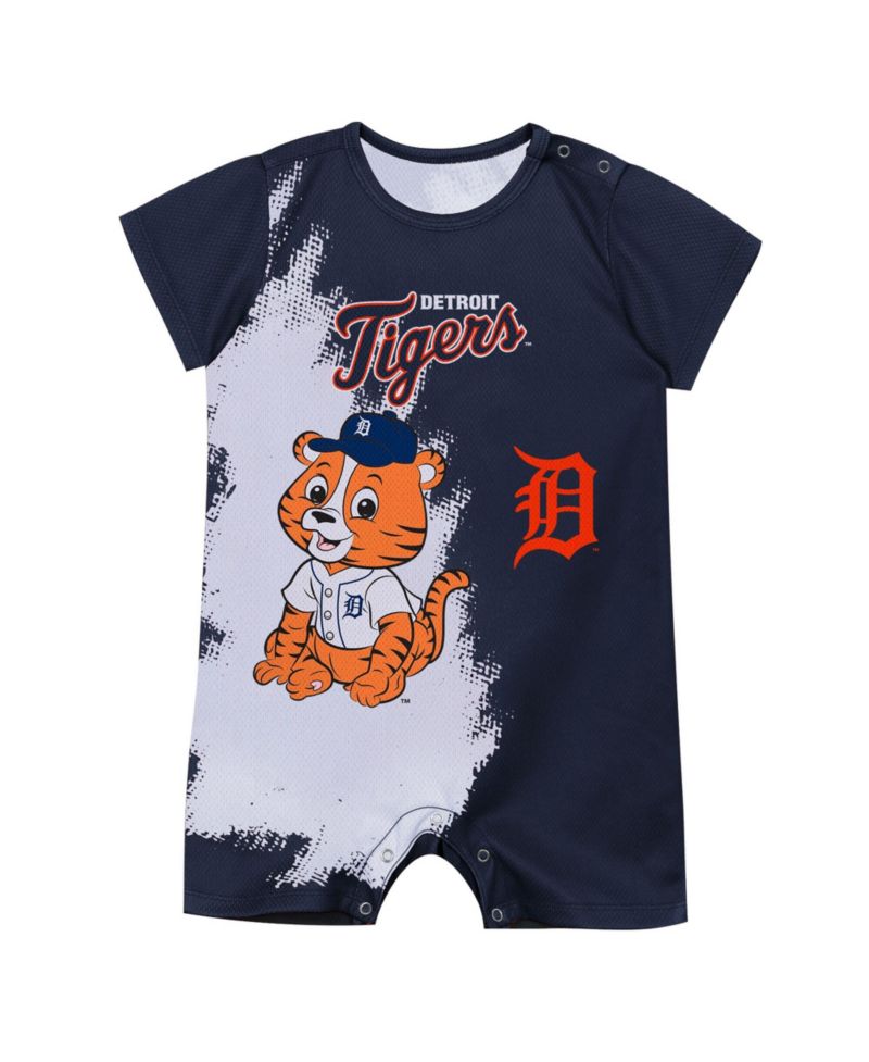 Baby Boys and Girls Navy Detroit Tigers Baby Mascot Bodysuit