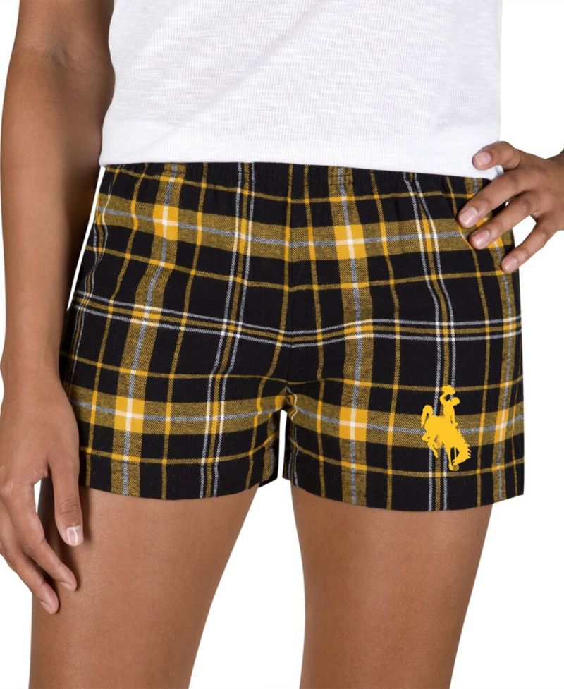 Women's Black/Gold Wyoming Cowboys Ultimate Flannel Shorts