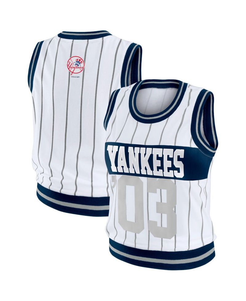 Women's White New York Yankees Sporty Tank Top
