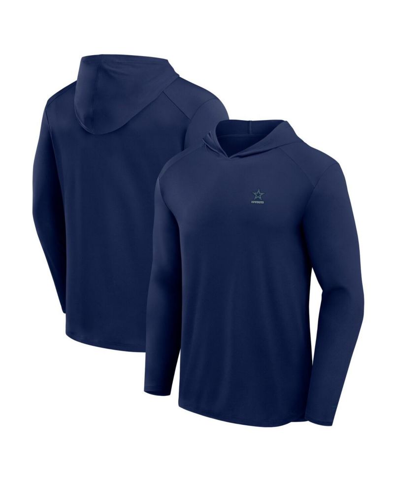Men's Black Dallas Cowboys Front Office Power Mono Long Sleeve Hoodie T-Shirt