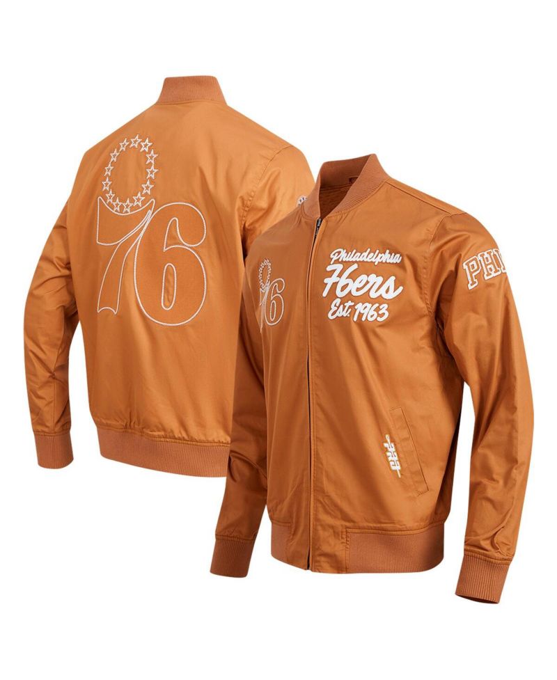 Men's Brown Philadelphia 76ers Paint The City Full-Zip Jacket