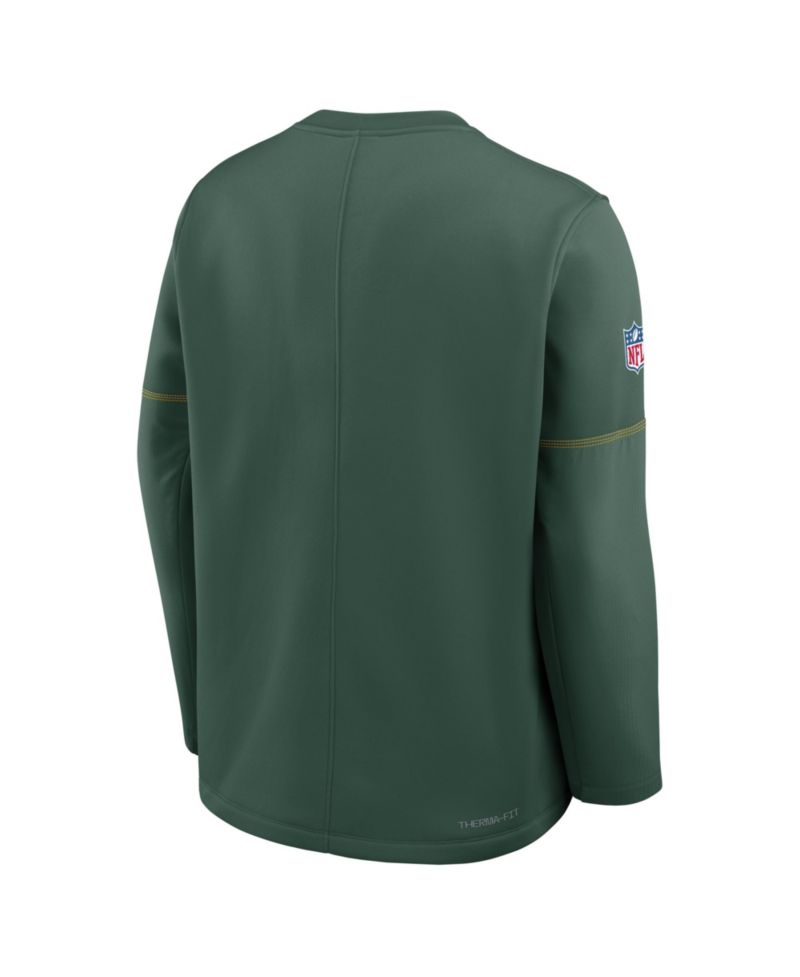 Men's Green Bay Packers Sideline Coaches Team Present Midweight Therma-FIT Sweatshirt