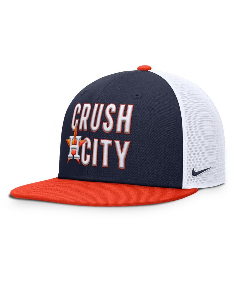 Men's Navy/Orange Houston Astros Pro Performance Trucker Snapback Hat
