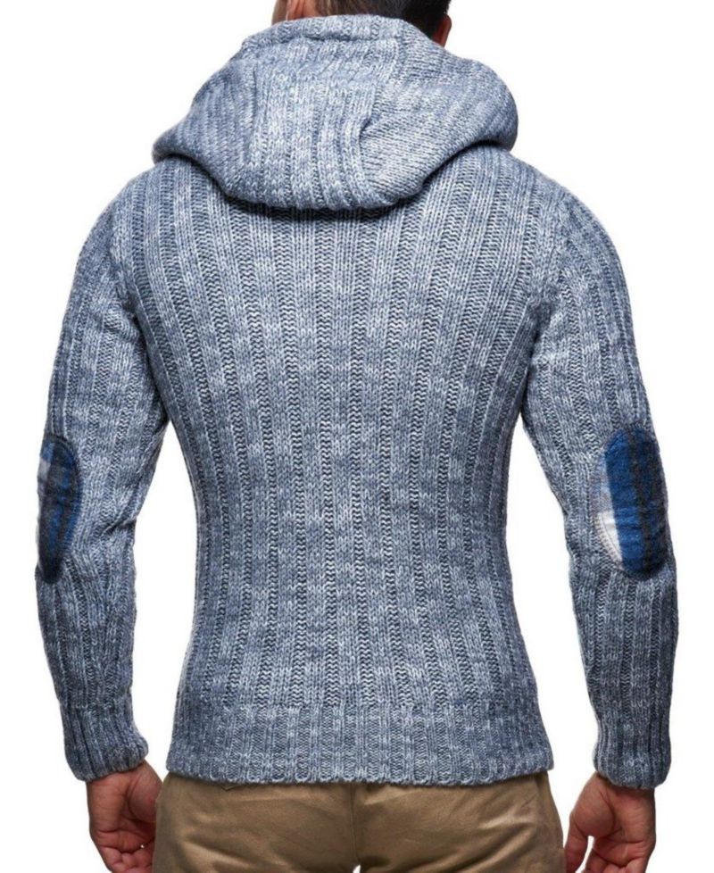Men s Knitted Pullover | Long-Sleeved Slim fit Hoodie | Basic Winter Hoodie-Sweater for Men