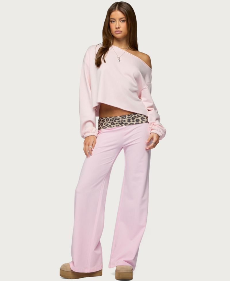 Women's Leopard Foldover Pants