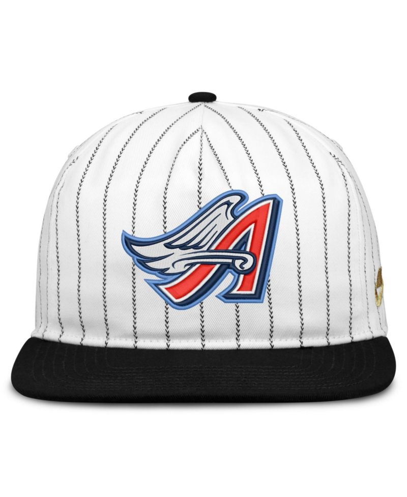 Men's White/Black California Angels Cooperstown Collection Pro Adjustable Hat