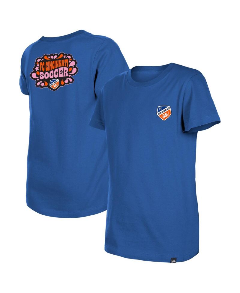 Big Girls Blue FC Cincinnati Bubble Heart T-Shirt