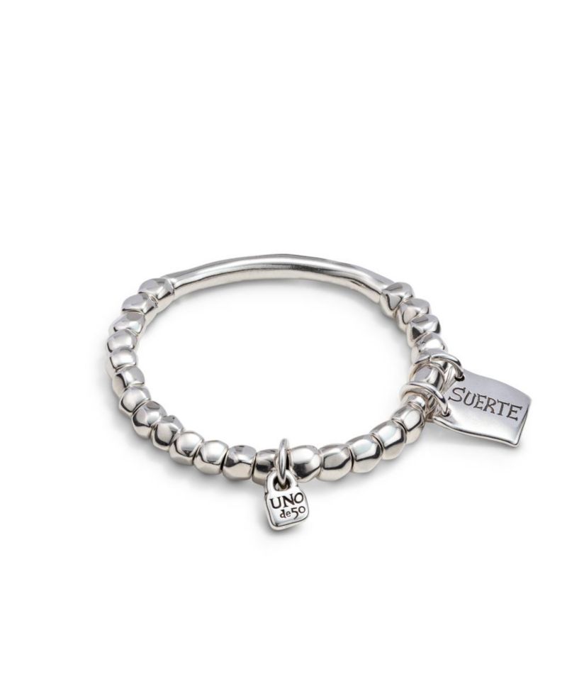 Sterling Silver Tubular Piece Beads Message Bracelet