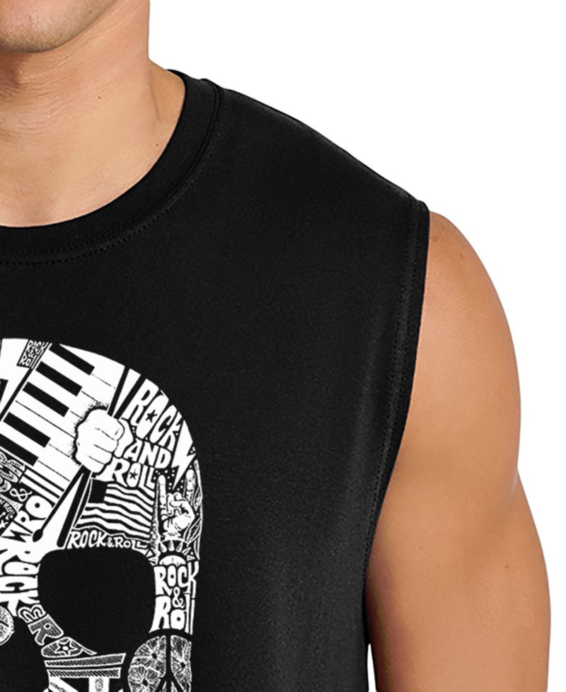 Men's Skull Word Art Graphic Tank Top