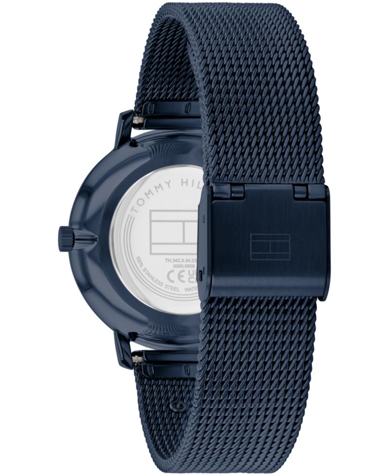 Women's Quartz Ionic Plated Blue Stainless Steel and Gold-Tone Steel Mesh Bracelet Watch 35mm