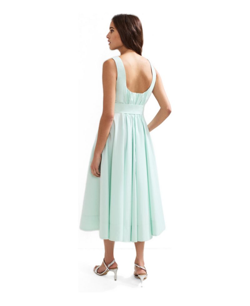 Women's Melinda Square Neck Tie Waist Midi Dress