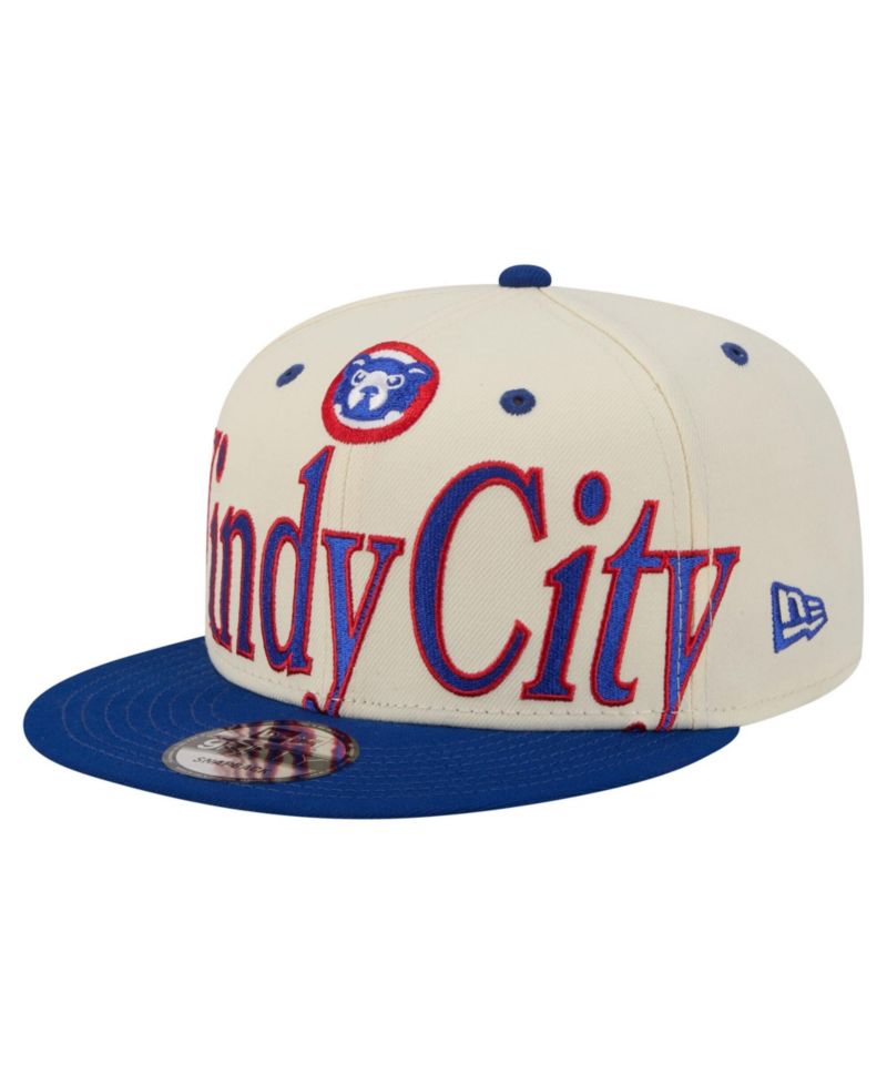 Men's Cream Chicago Cubs Oversized Slogan 9FIFTY Snapback Hat