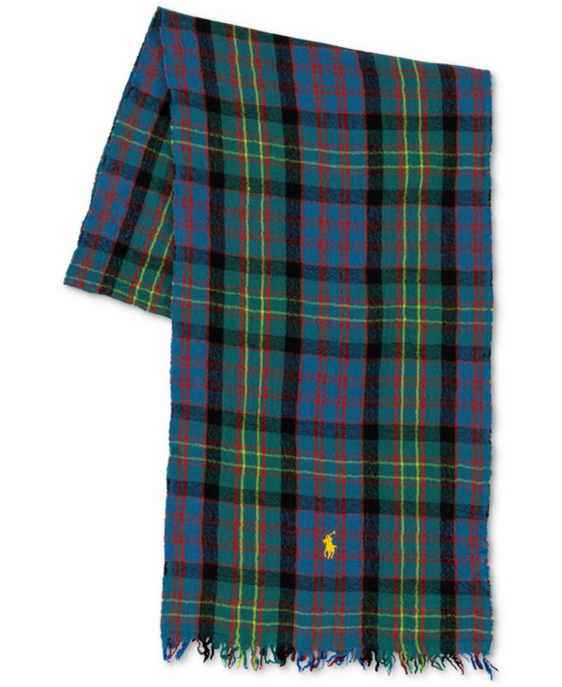 Men's Outdoor Crinkle Plaid Scarf