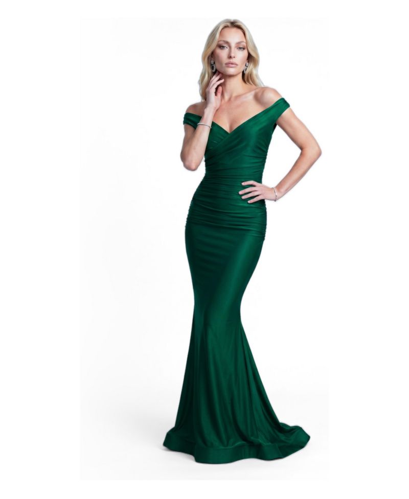 Women's Ruched Off-the-Shoulder Mermaid Gown