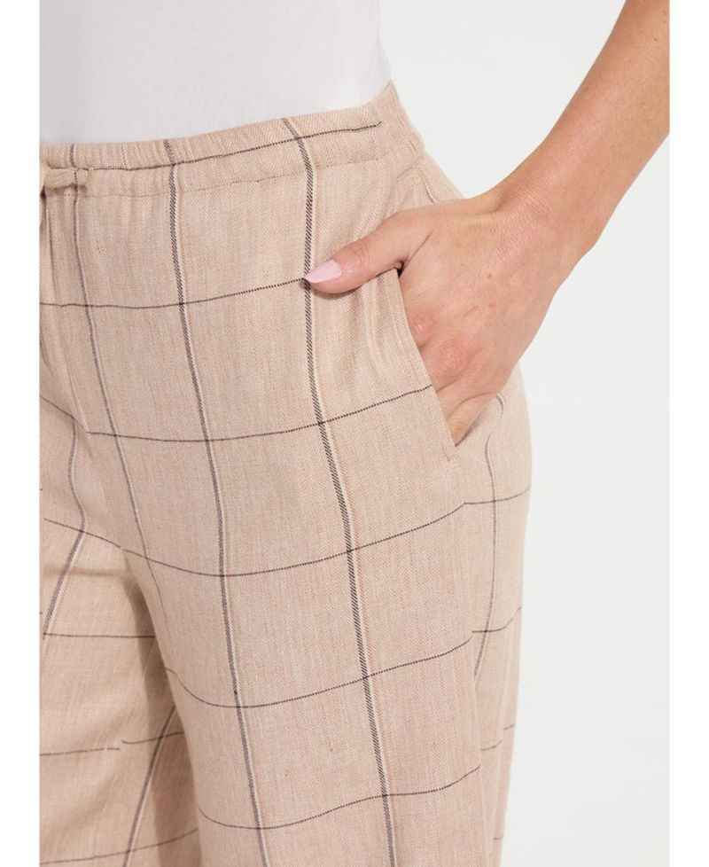 Women's Nixie Wide-Leg Linen-Blend Drawstring Pants
