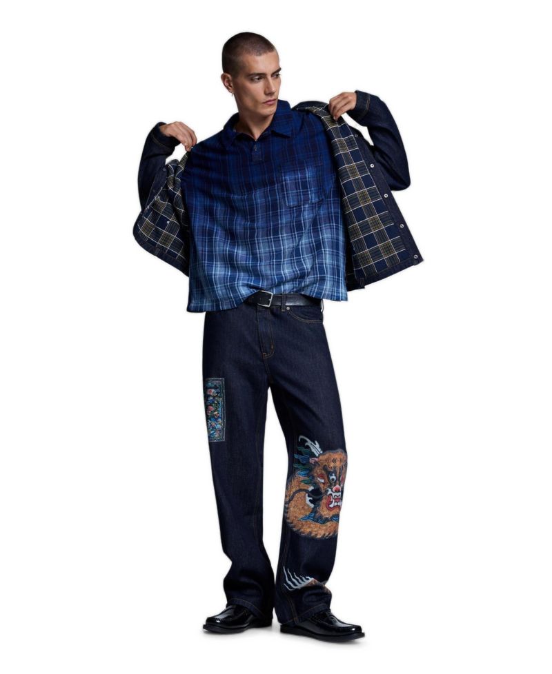 Men's Straight-Leg Figurative Embroidery Jeans