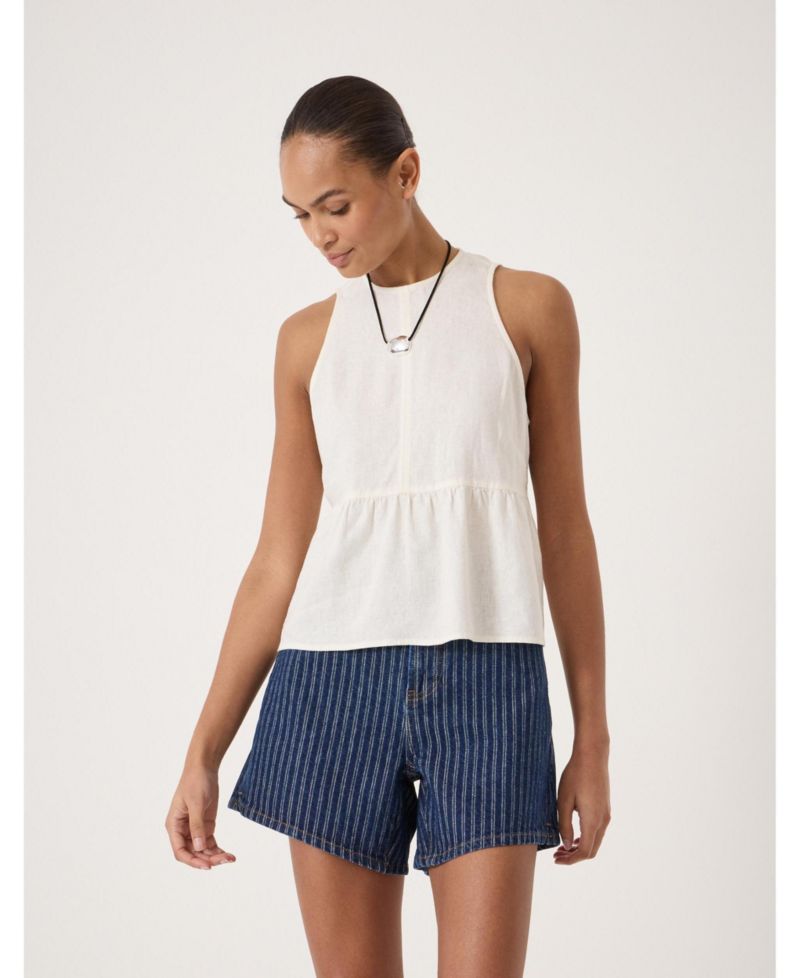 Women's Nomie Linen Blend Peplum Top