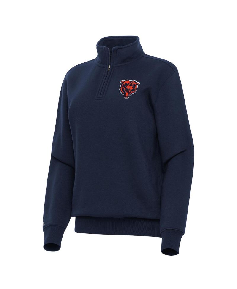 Women's Navy Chicago Bears Victory Quarter-Zip Top