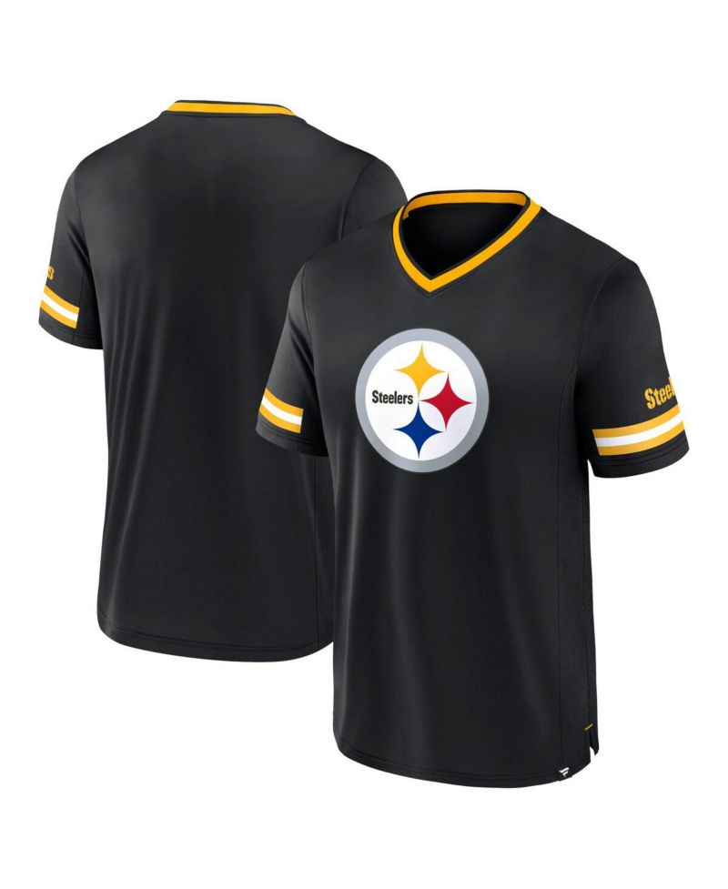 Men's Black Pittsburgh Steelers Stripe Stacking T-shirt