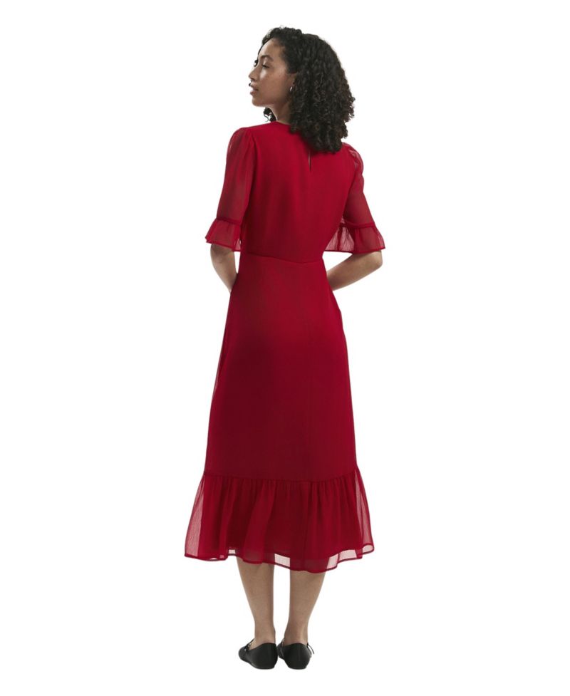 Women's Jennifer Short-Sleeve Chiffon Fit & Flare Midi Dress