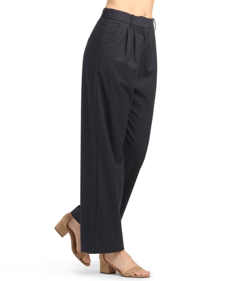 Juniors' Pinstripe Pleated Pants