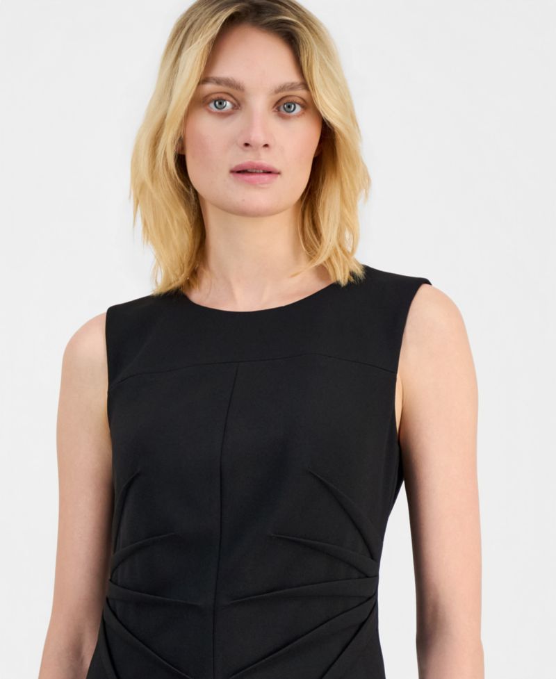 Women's Round-Neck Scuba Crepe Sheath Dress