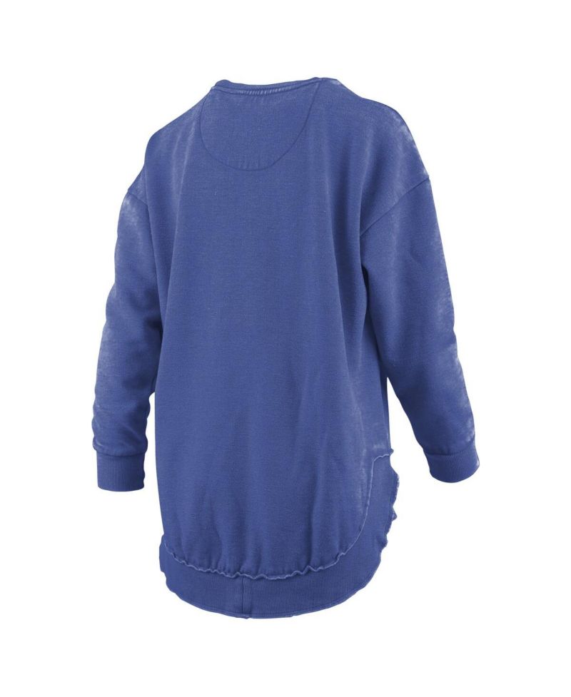 Women's Royal Florida Gators Melange Poncho Vintage Fleece Long Sleeve Pullover Sweatshirt